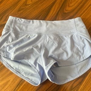 Lululemon periwinkle blue speed shorts, size 2
